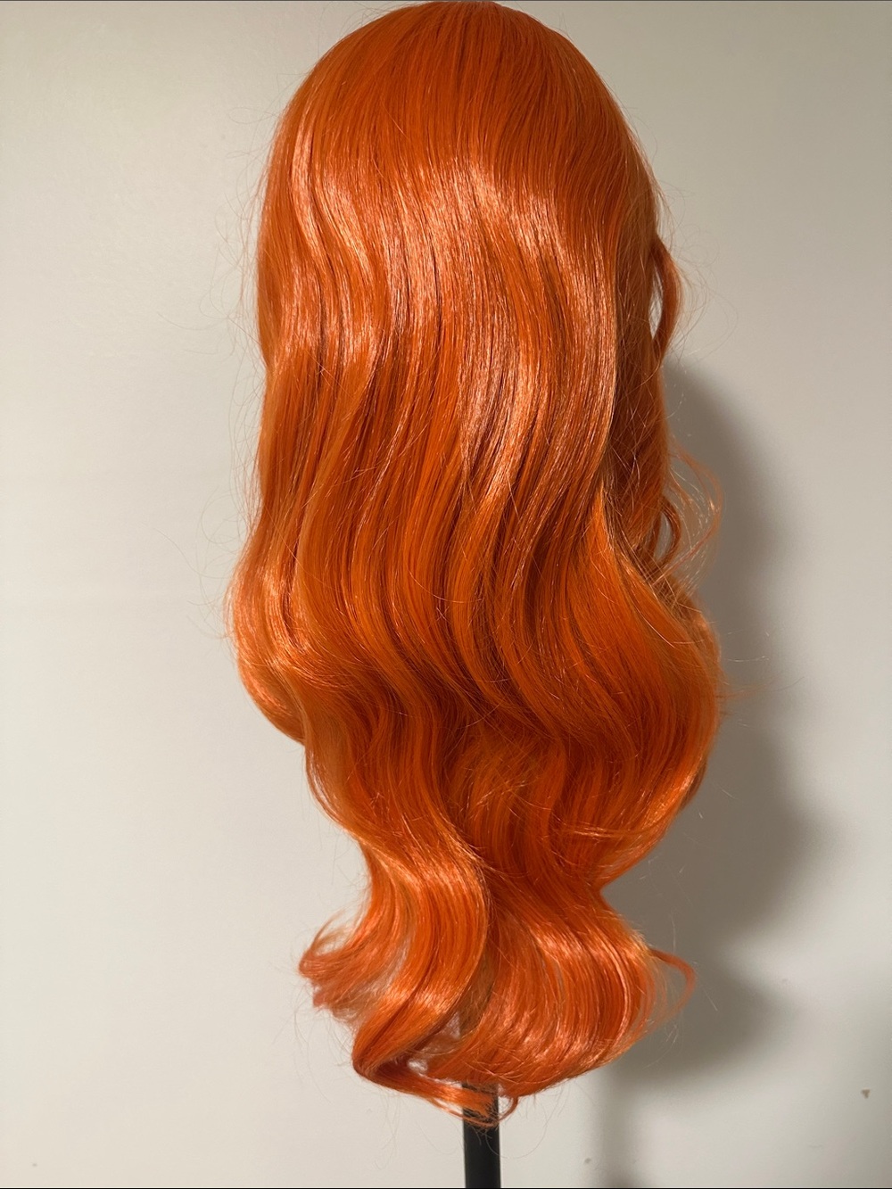 Vibrant Orange Synthetic Long Wavy Women's Wig